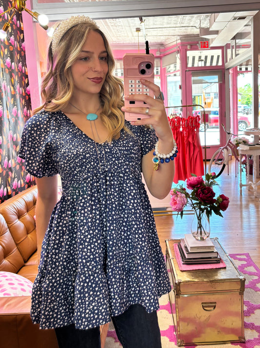 Blue Heart Tunic Top (LG)