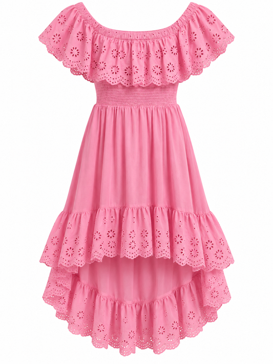 Pink Off Shoulder Dress