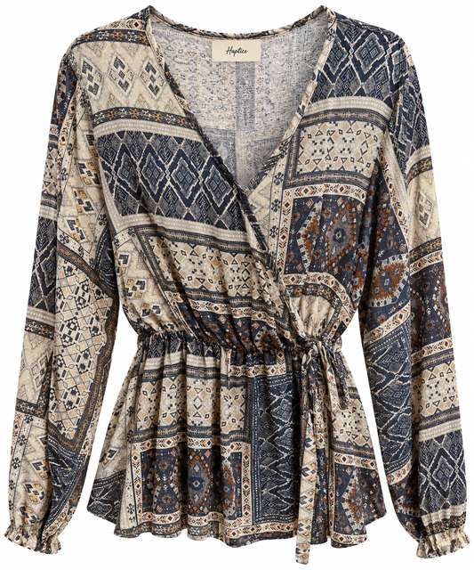Aztec Neutral Blouse LG