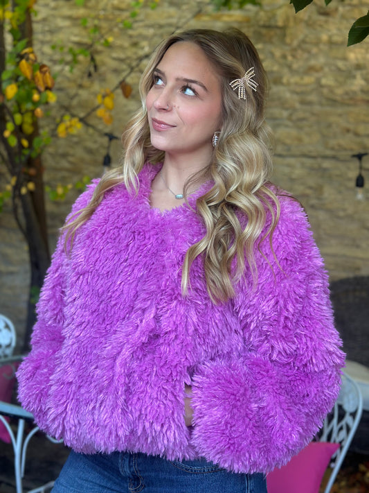 Magenta Fluffy Coat