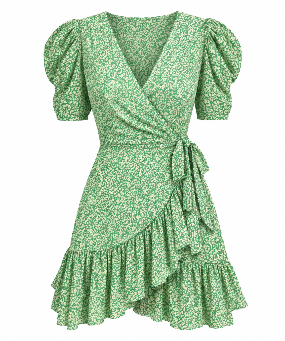 Ivory Green Mini Dress
