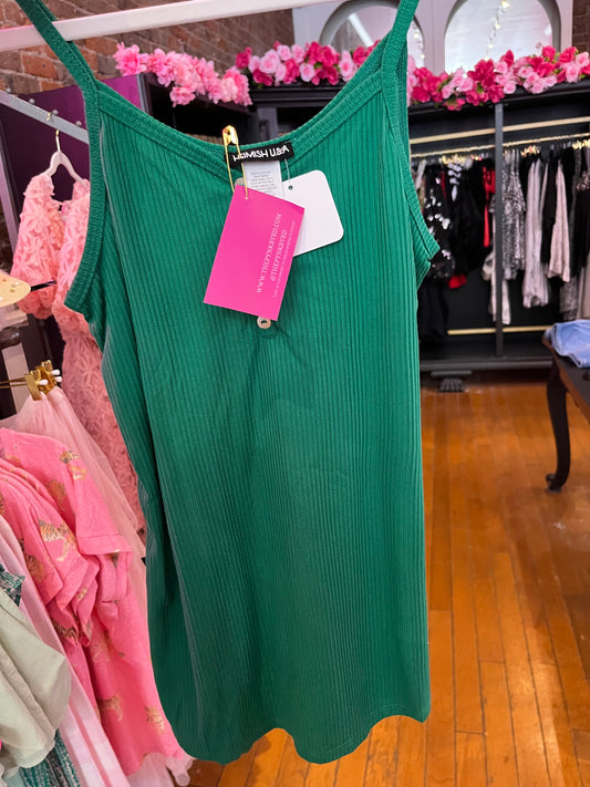 Green Spaghetti Strap Tank