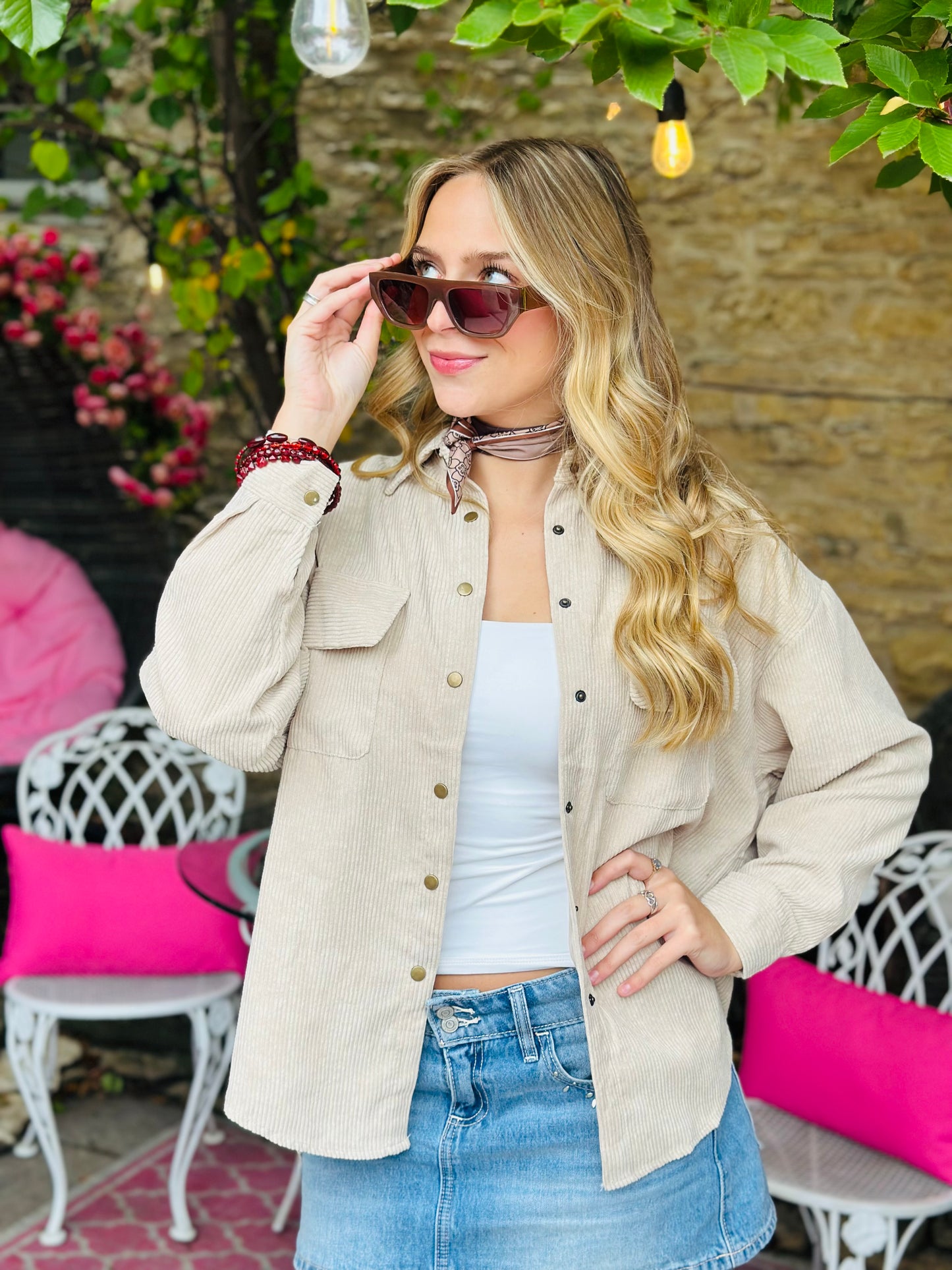 Corduroy Beige Shacket