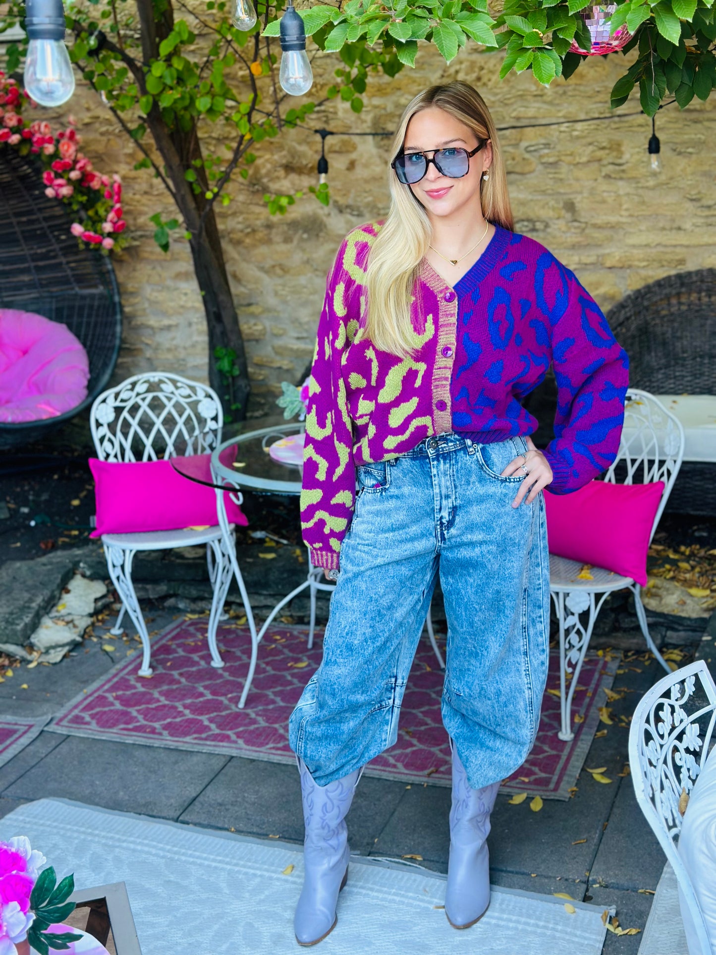 Leopard Magenta Cardigan