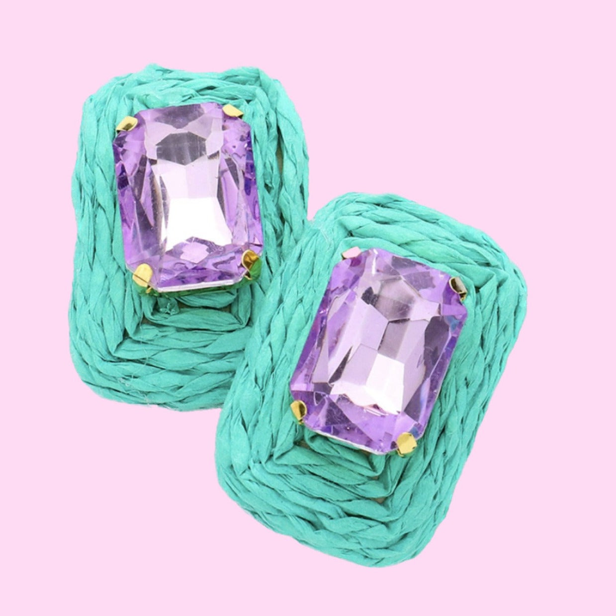 Purple Turquoise Stone Earrings