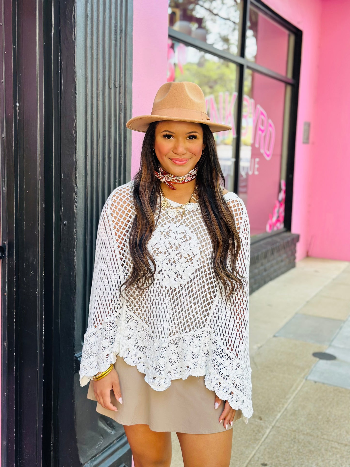 White Knit Poncho