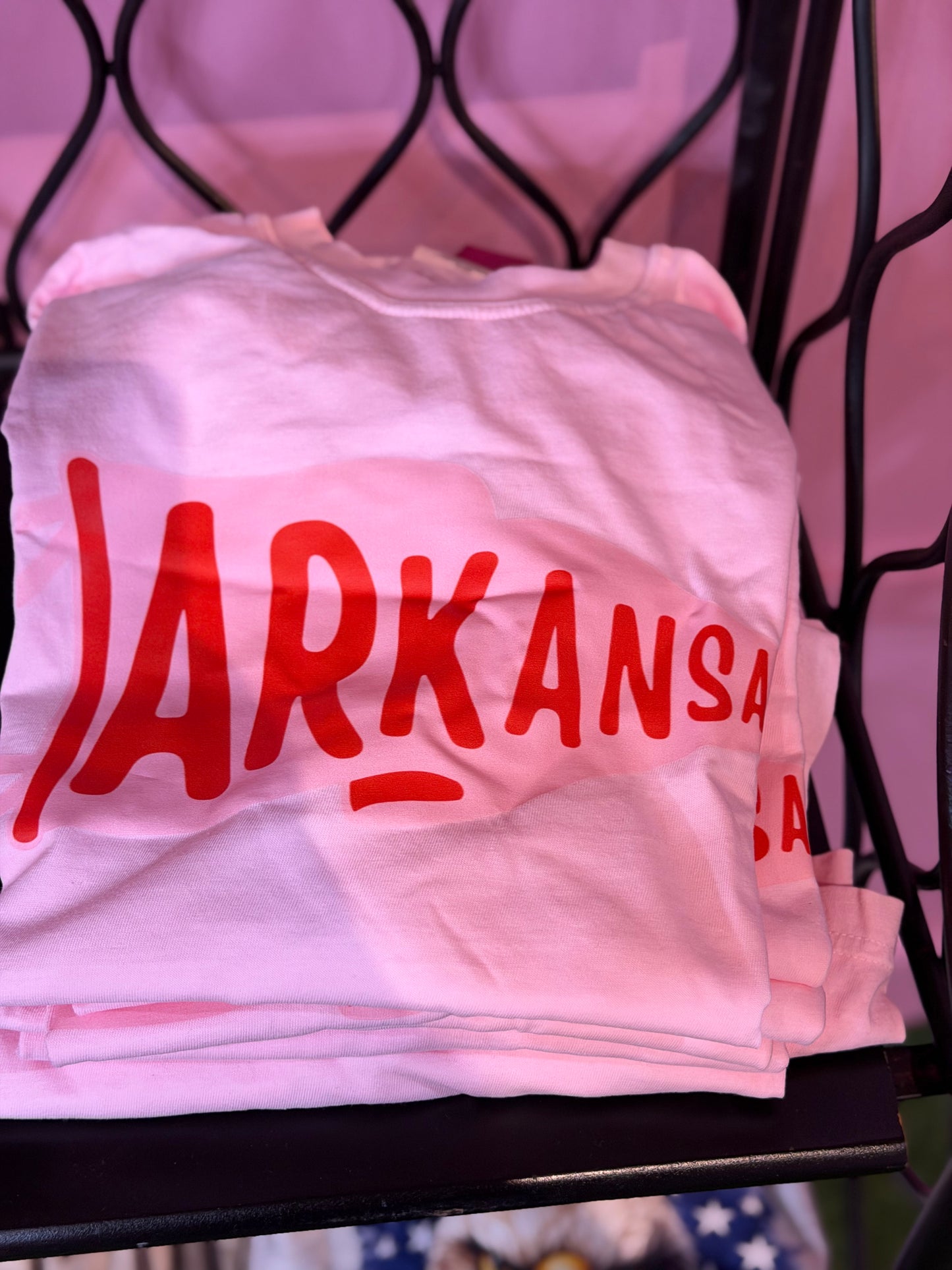 Arkansas Pennant Pink Tee