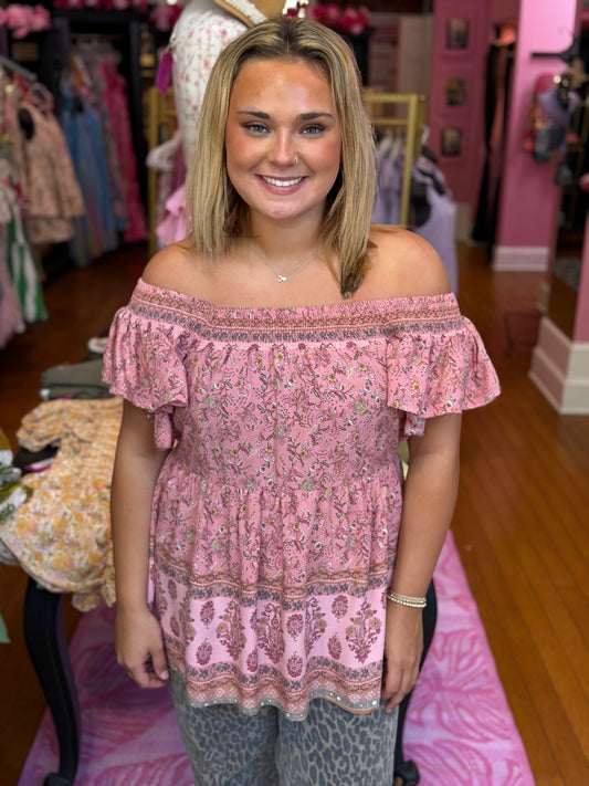 Peachy Pink Scrunch Top (LG)