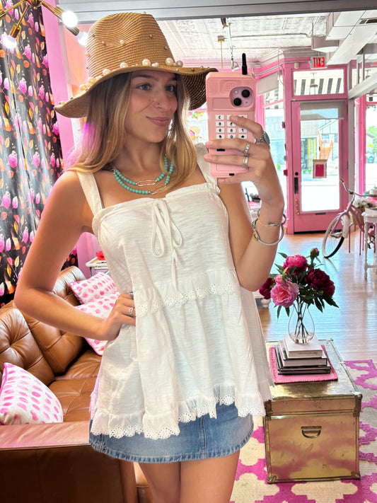 White Babydoll Tank (LG)