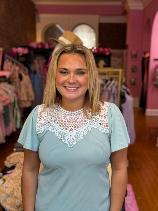 Sage Lace Top (LG)
