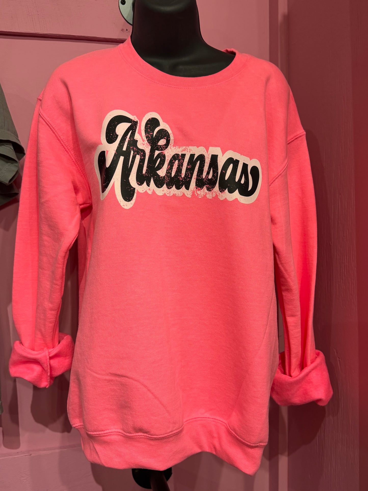 Neon Pink Arkansas Sweatshirt