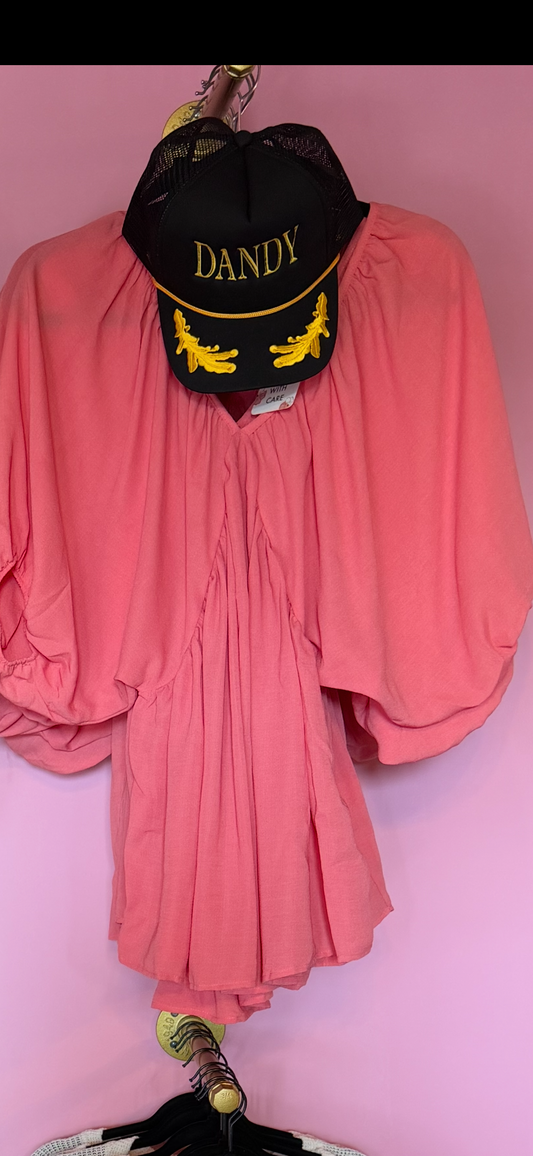 Coral Pep Sleeve Top (LG)
