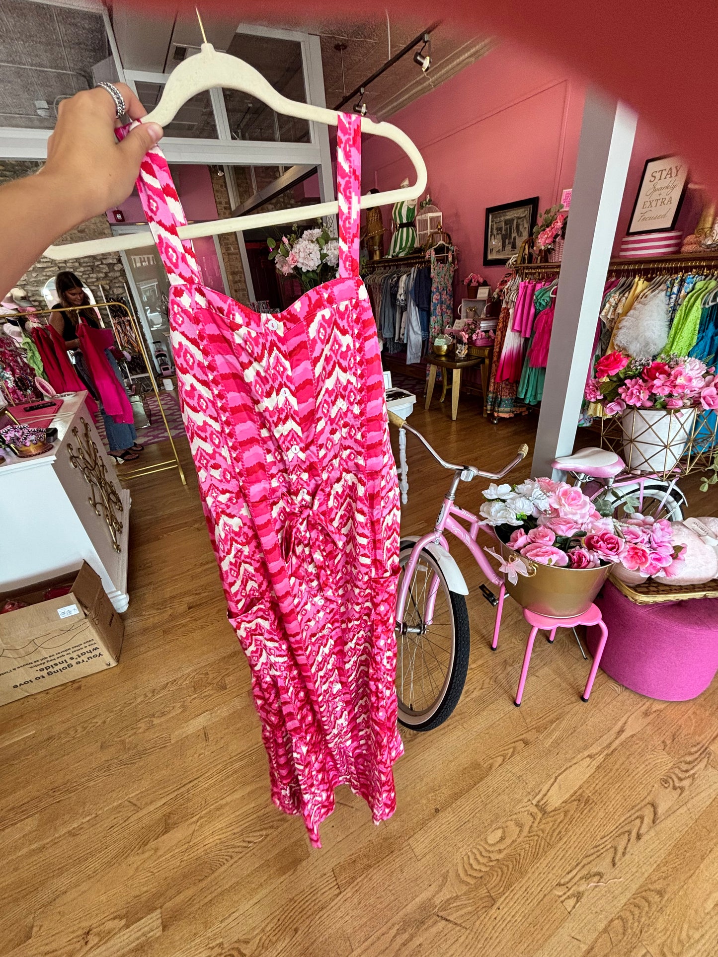Pink Aztec Maxi Dress (LG)