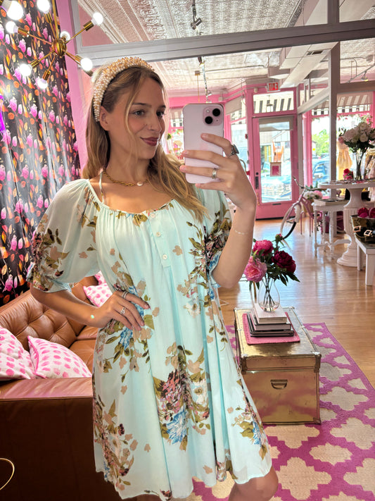 Birch Blue Floral Dress (LG)