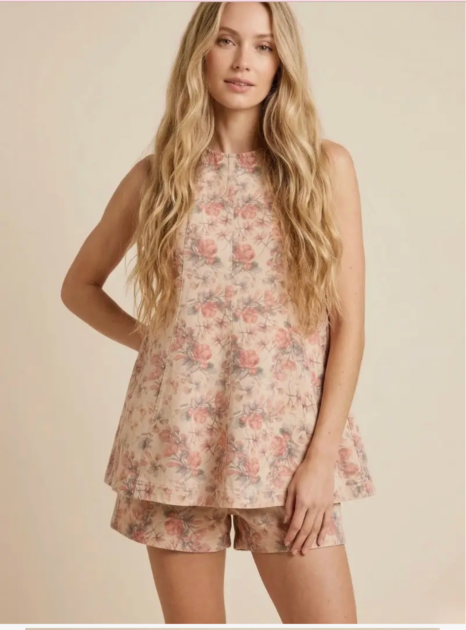Denim Floral Set