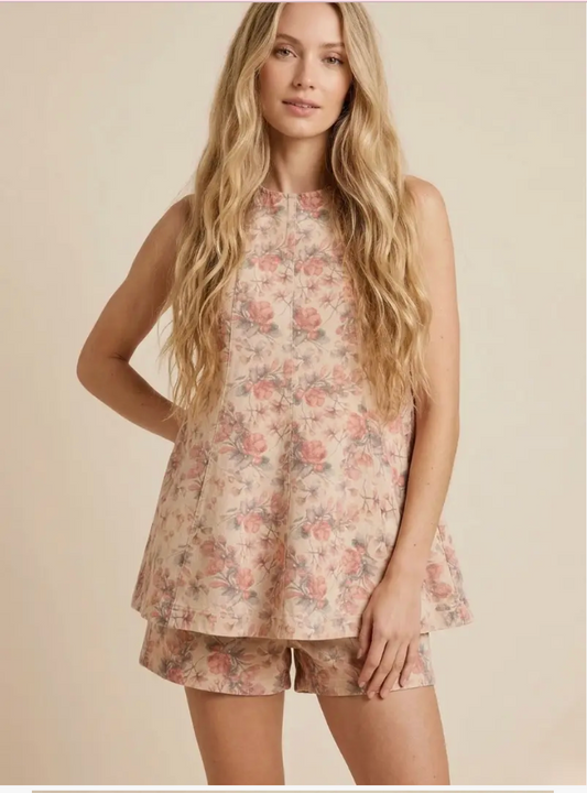 Denim Floral Set