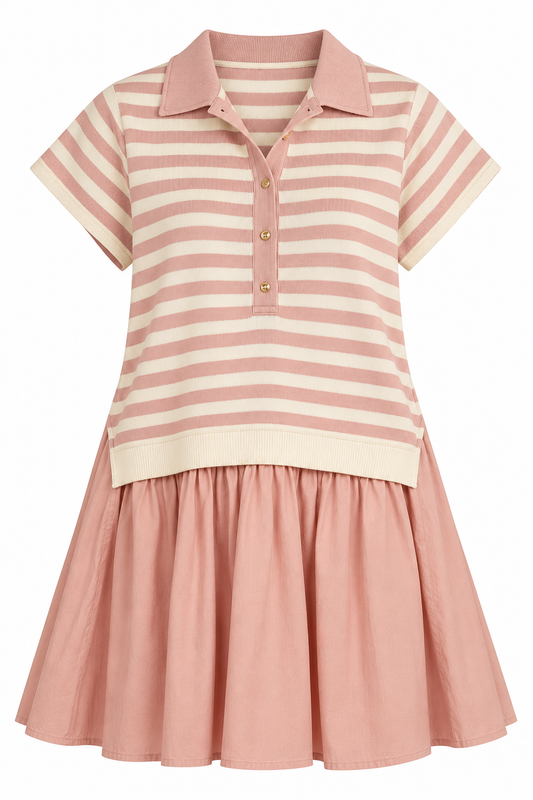 Stripe Polo Mini Dress