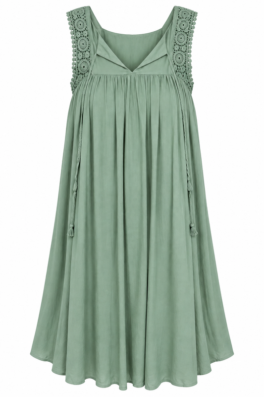 Olive Front Tie Dress (LG)