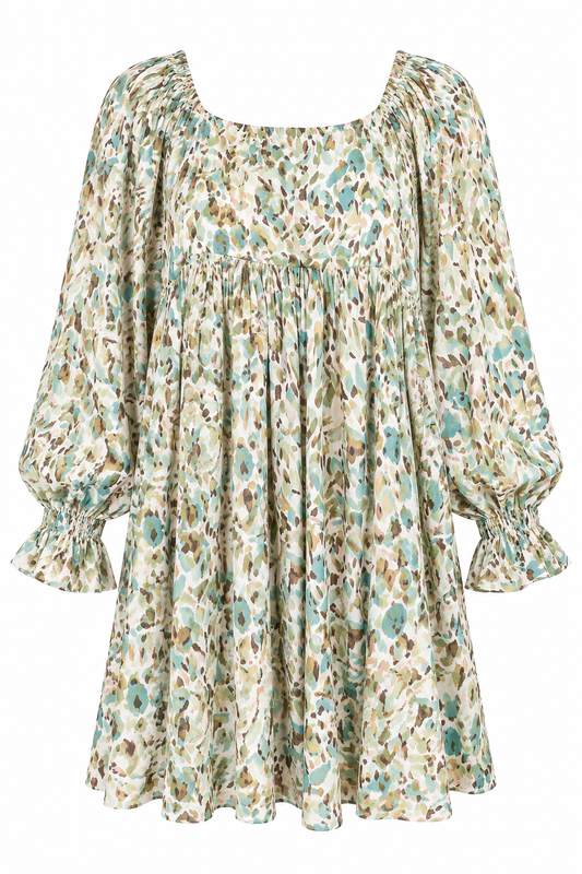 Ellie Green Square Neck Mini Dress