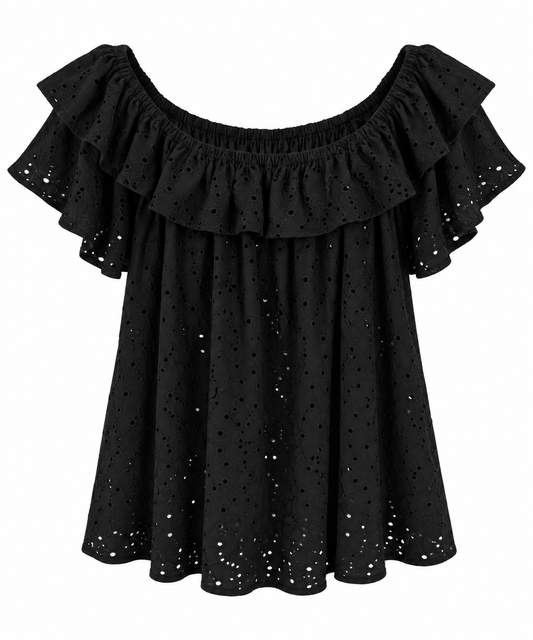 Black Eyelet Top (LG)