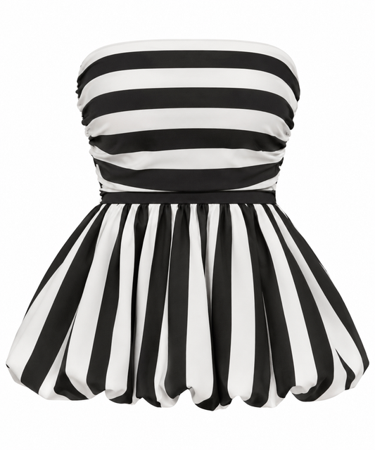 Stripe Babydoll Tube Top