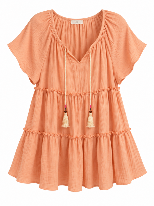 Peach Boho Dress