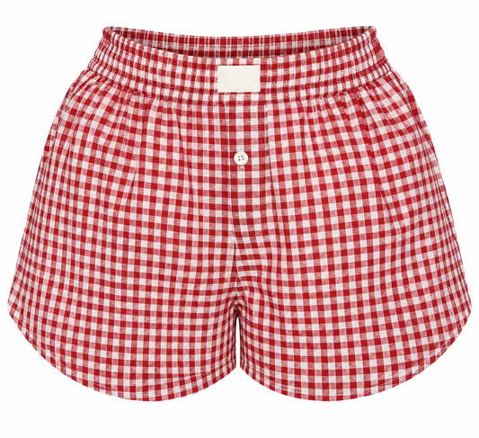 Red Check Shorts