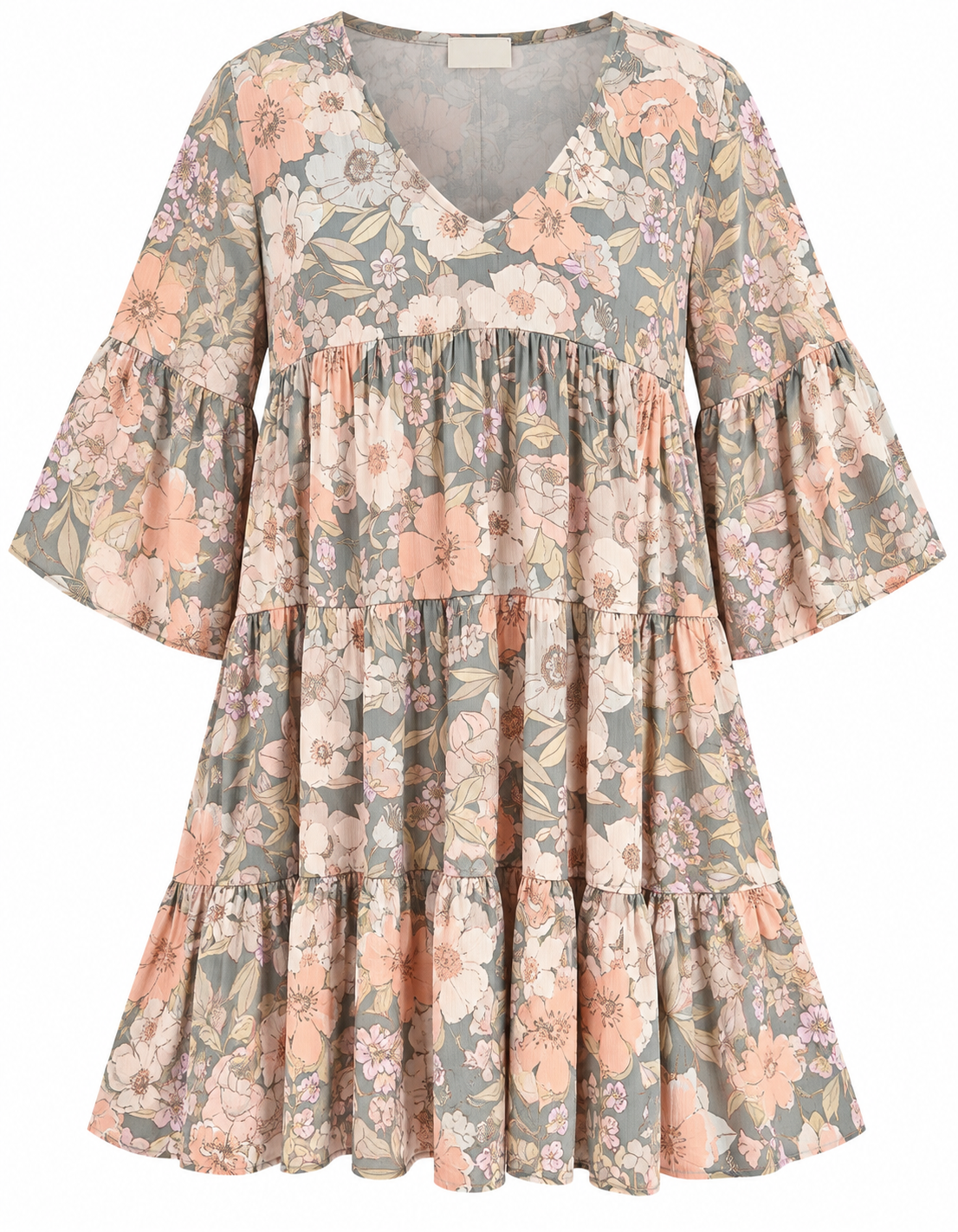 Olive Floral Dress