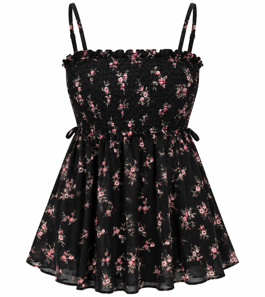 Black Floral Tank (LG)