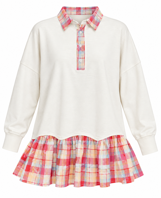 French Terry Plaid Dress