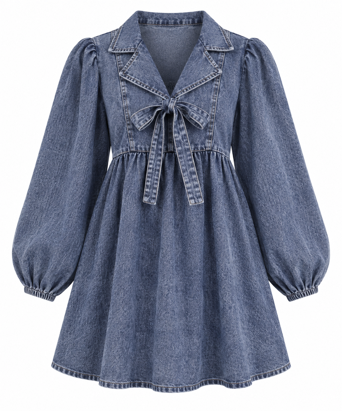 Bow Denim Mini Dress