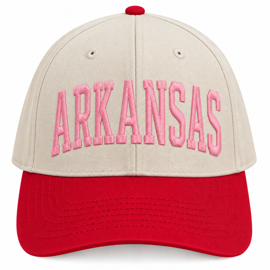 Arkansas Pink Vintage Trucker Hat