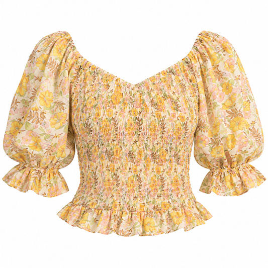 Yellow Floral Top