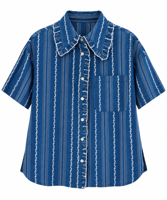 Indigo Embroidered Blouse