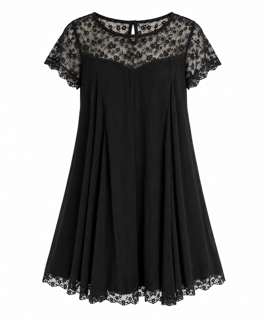 Black Linen + Lace Midi (LG)