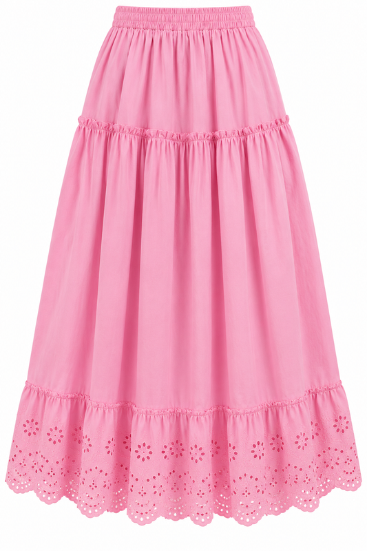 Pink Eyelet Skirt