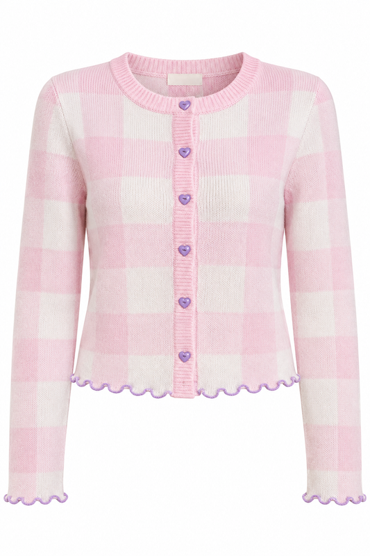 Plaid Pink Cardi