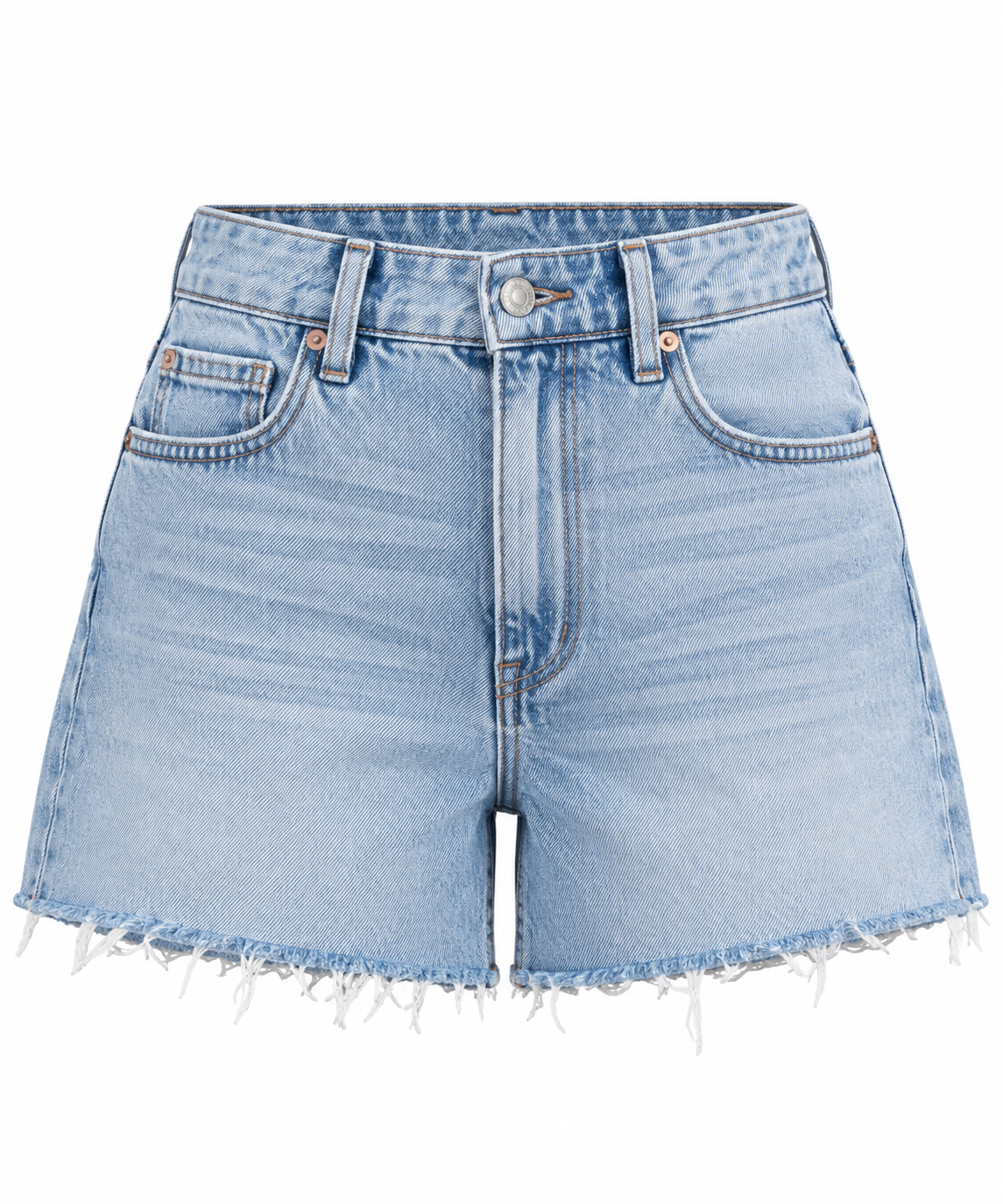 Hidden Light Wash Jean Shorts