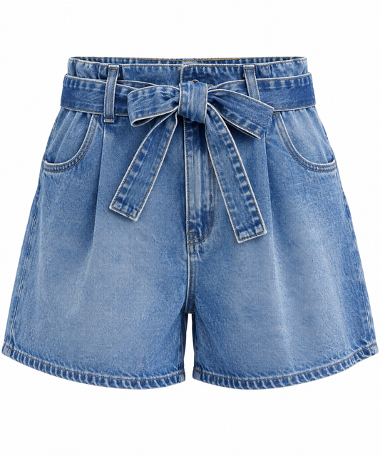 Bow Denim Shorts