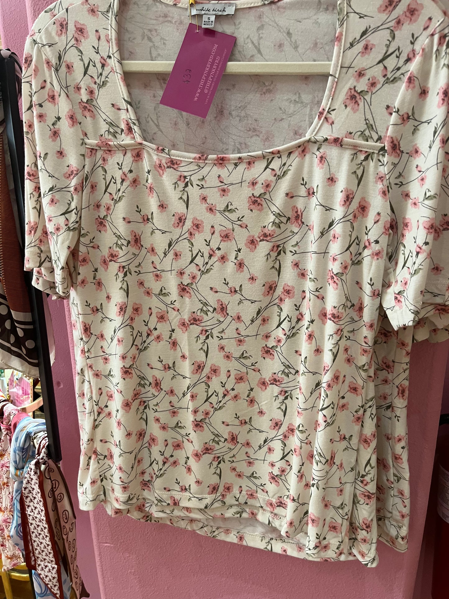 Floral Square Neck Top (LG)