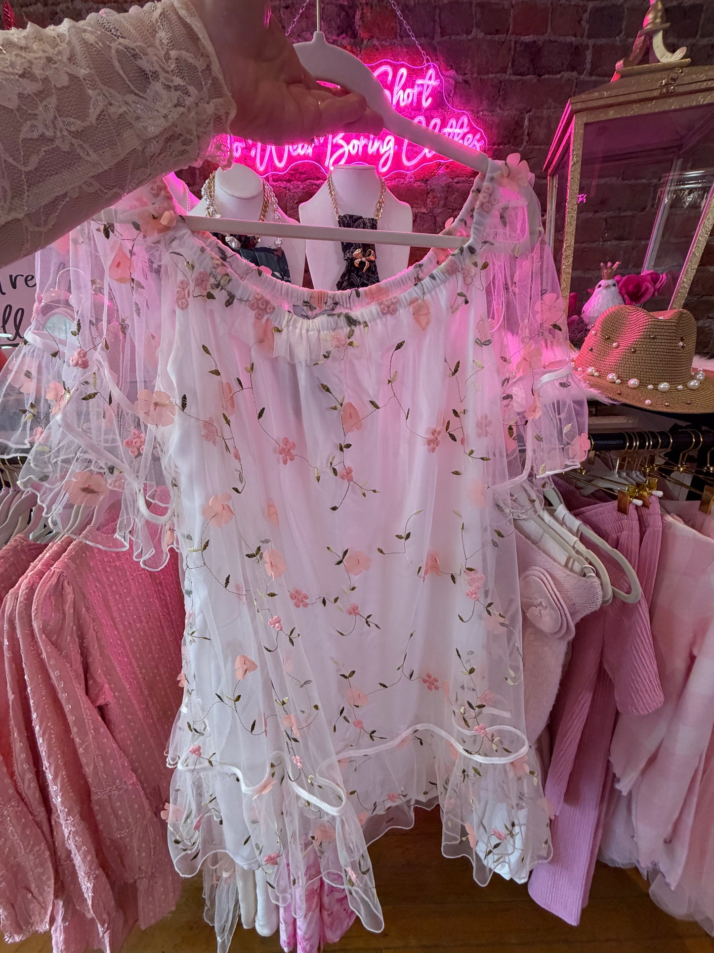 Ivory Floral overlay Dress