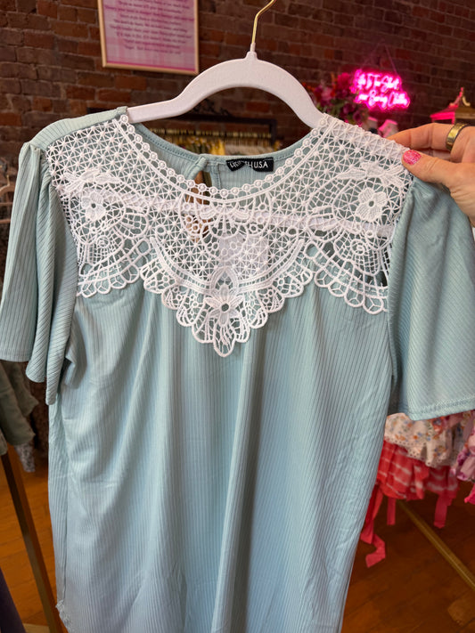 Sage Lace Top (LG)