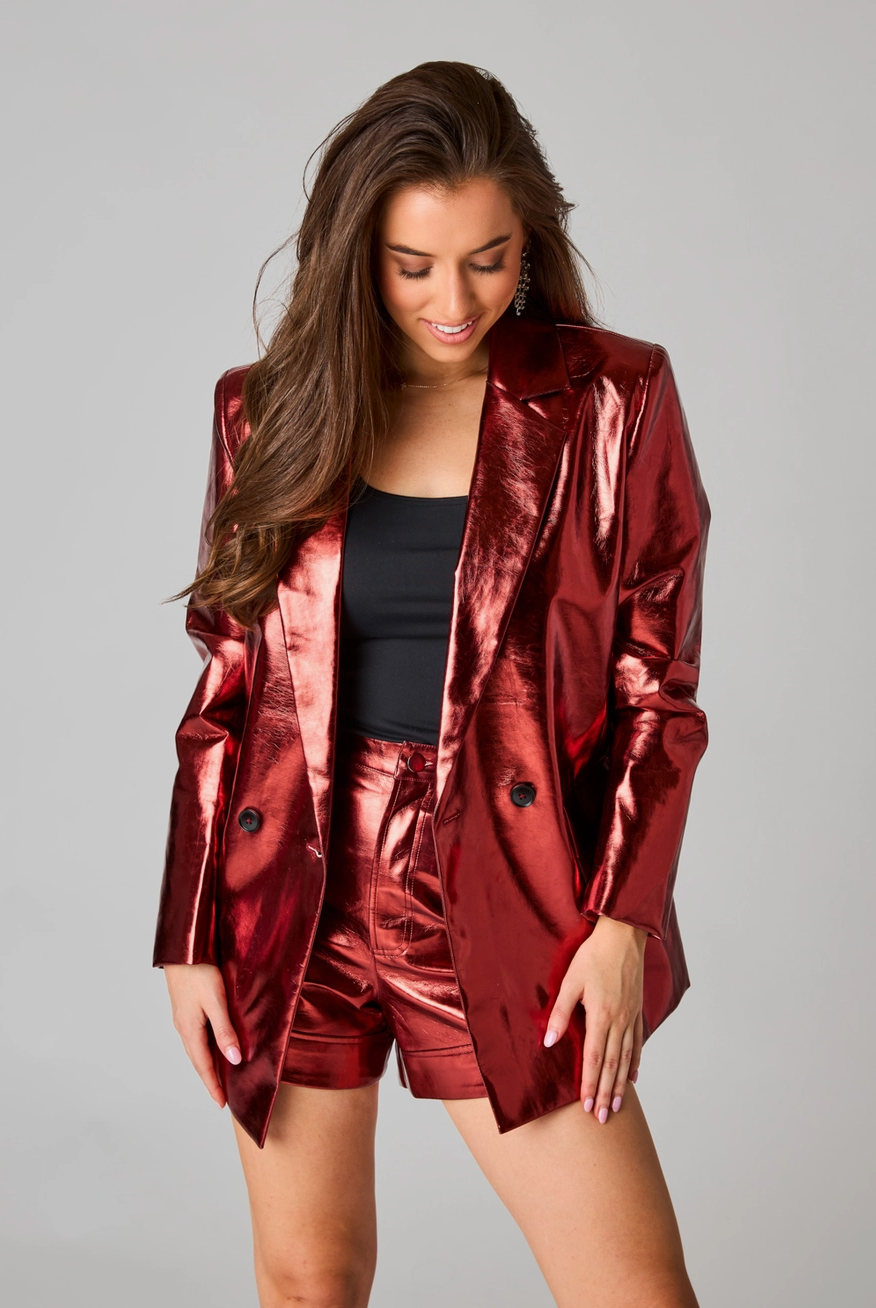 Metallic Red Blazer