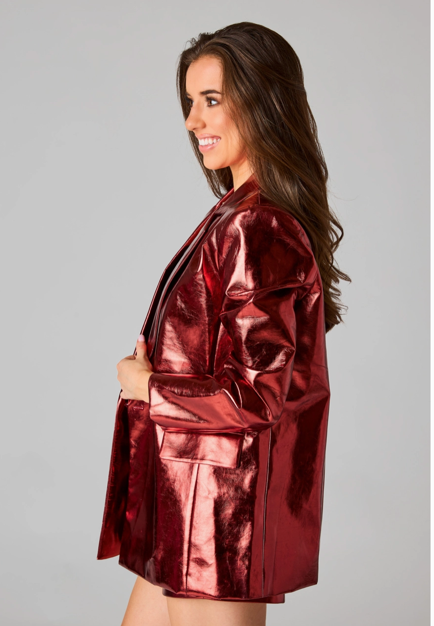 Metallic Red Blazer