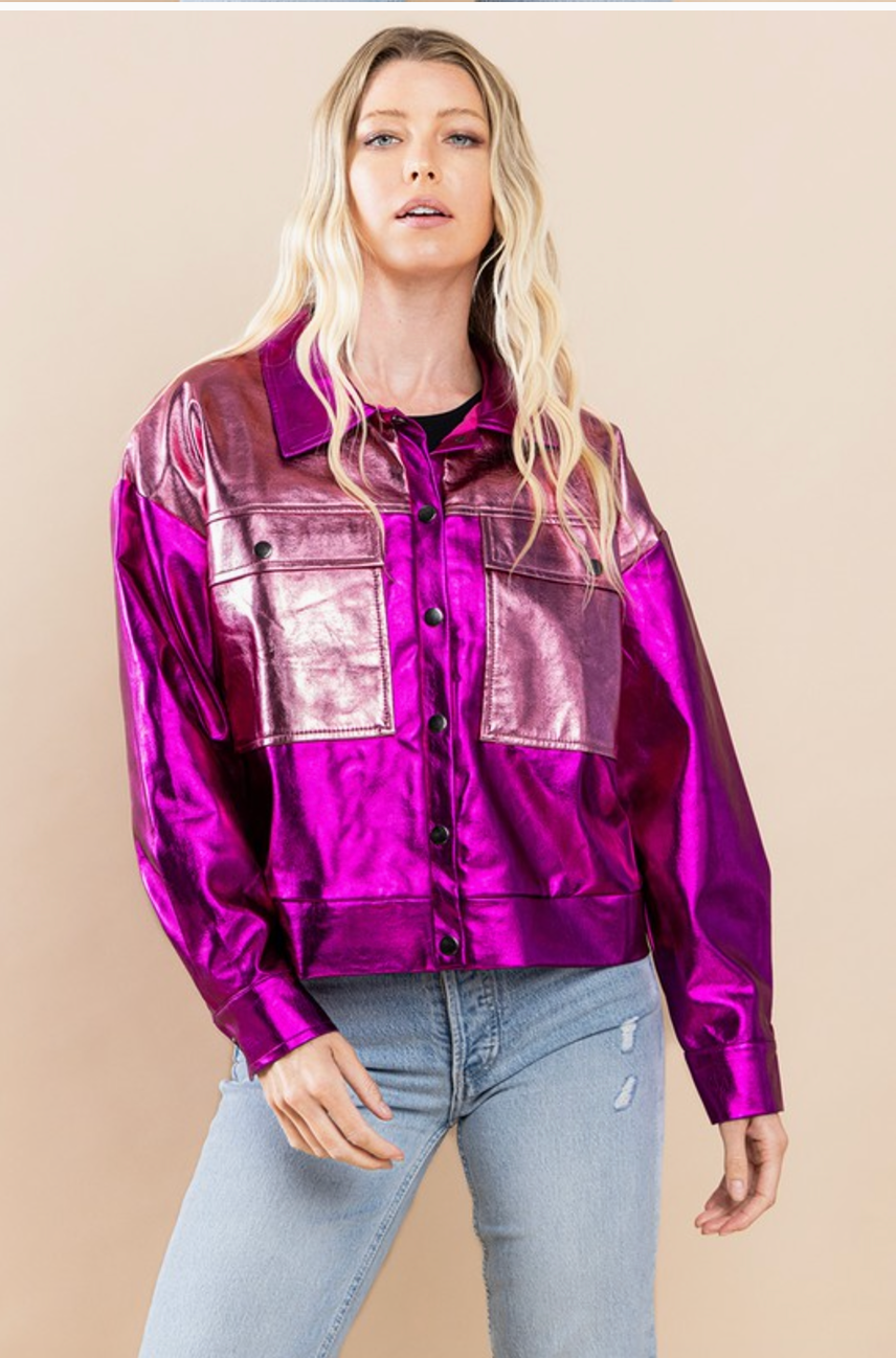 Fuchsia Metallic Jacket