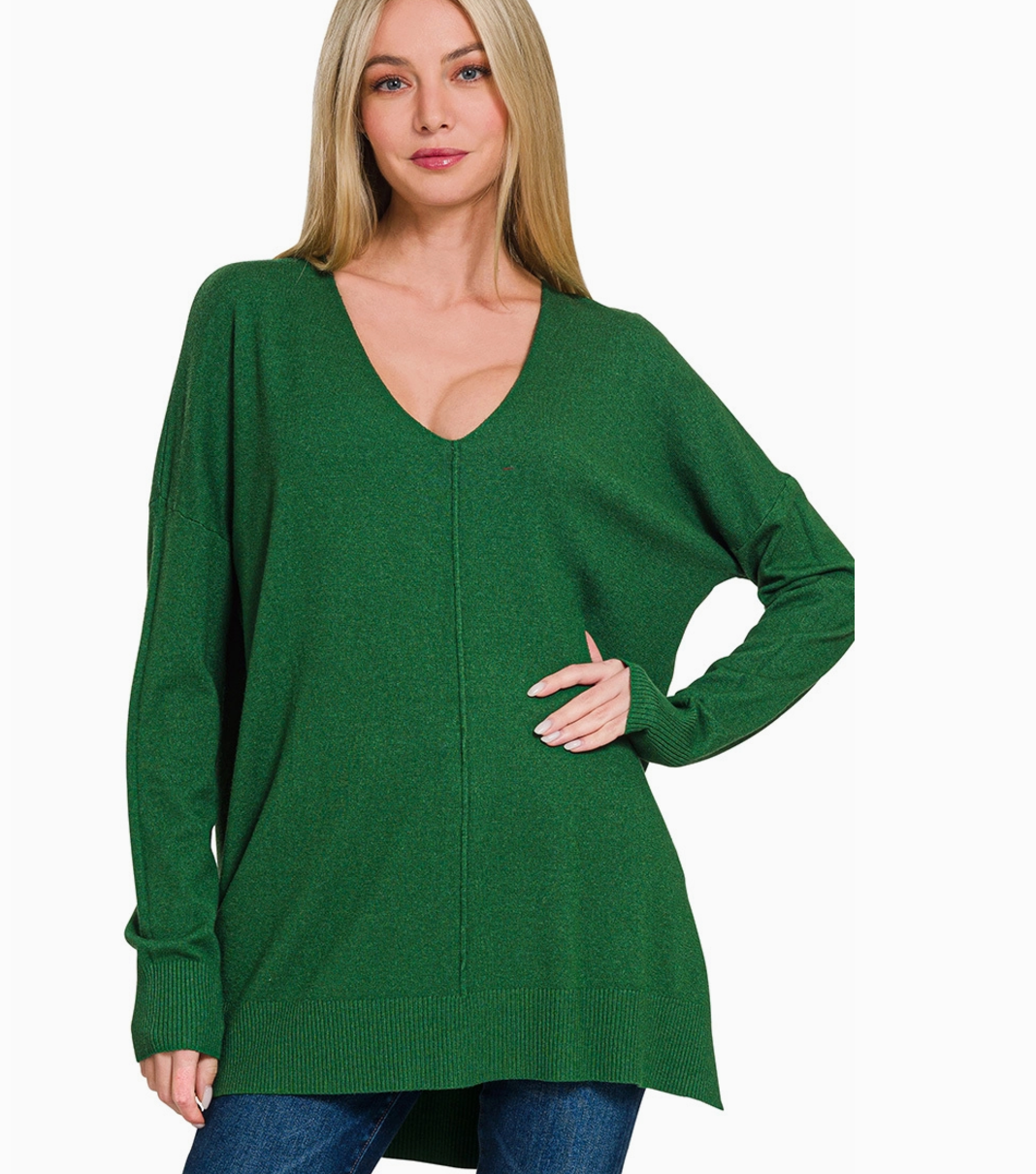 Kelly Green VNeck Sweater