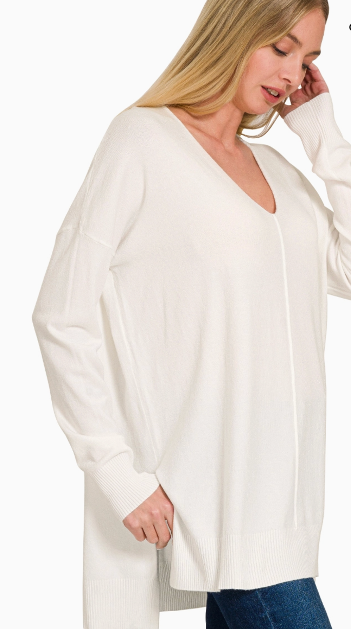 White VNeck Sweater