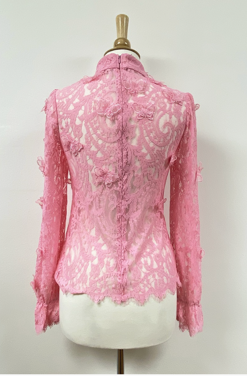 Pink Lace Butterfly Top