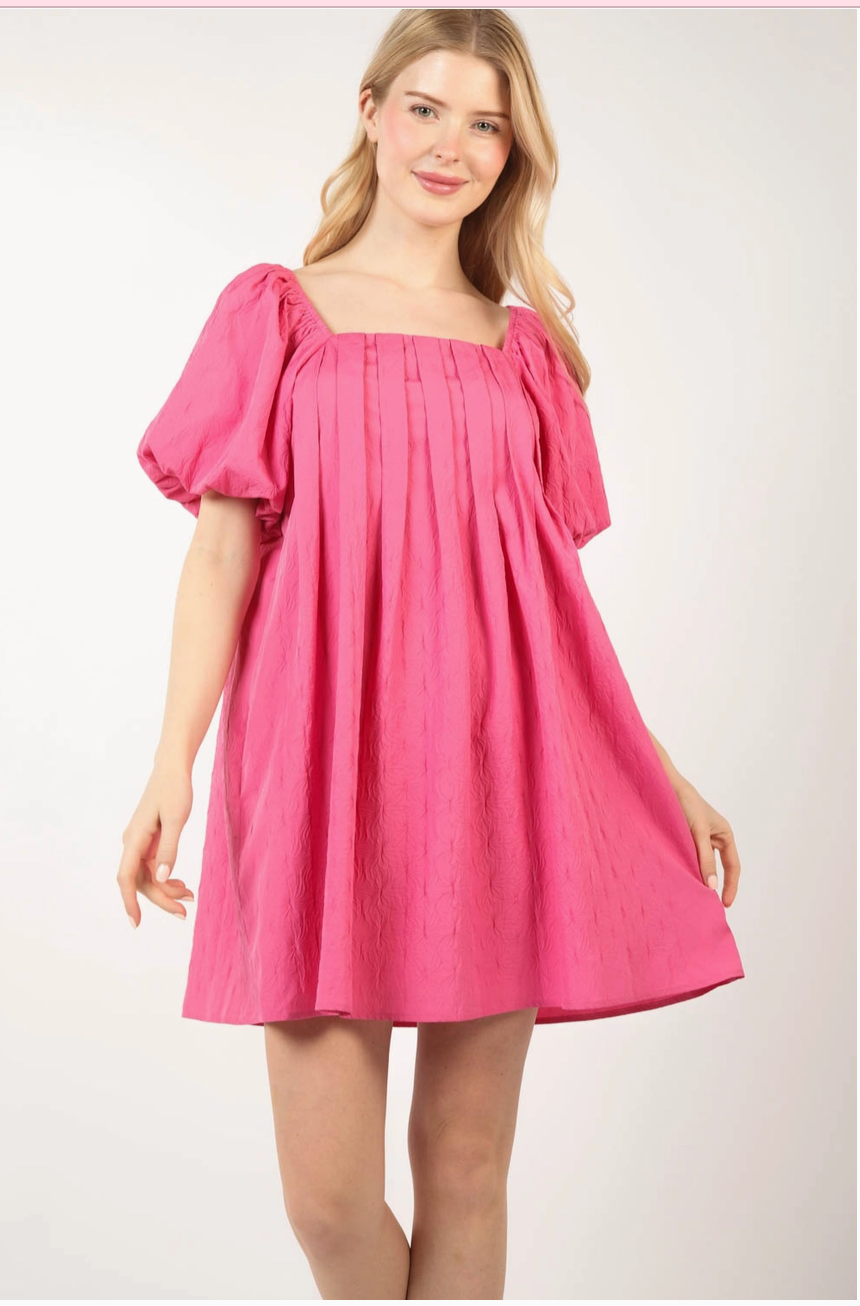 Pink Puff Mini Dress
