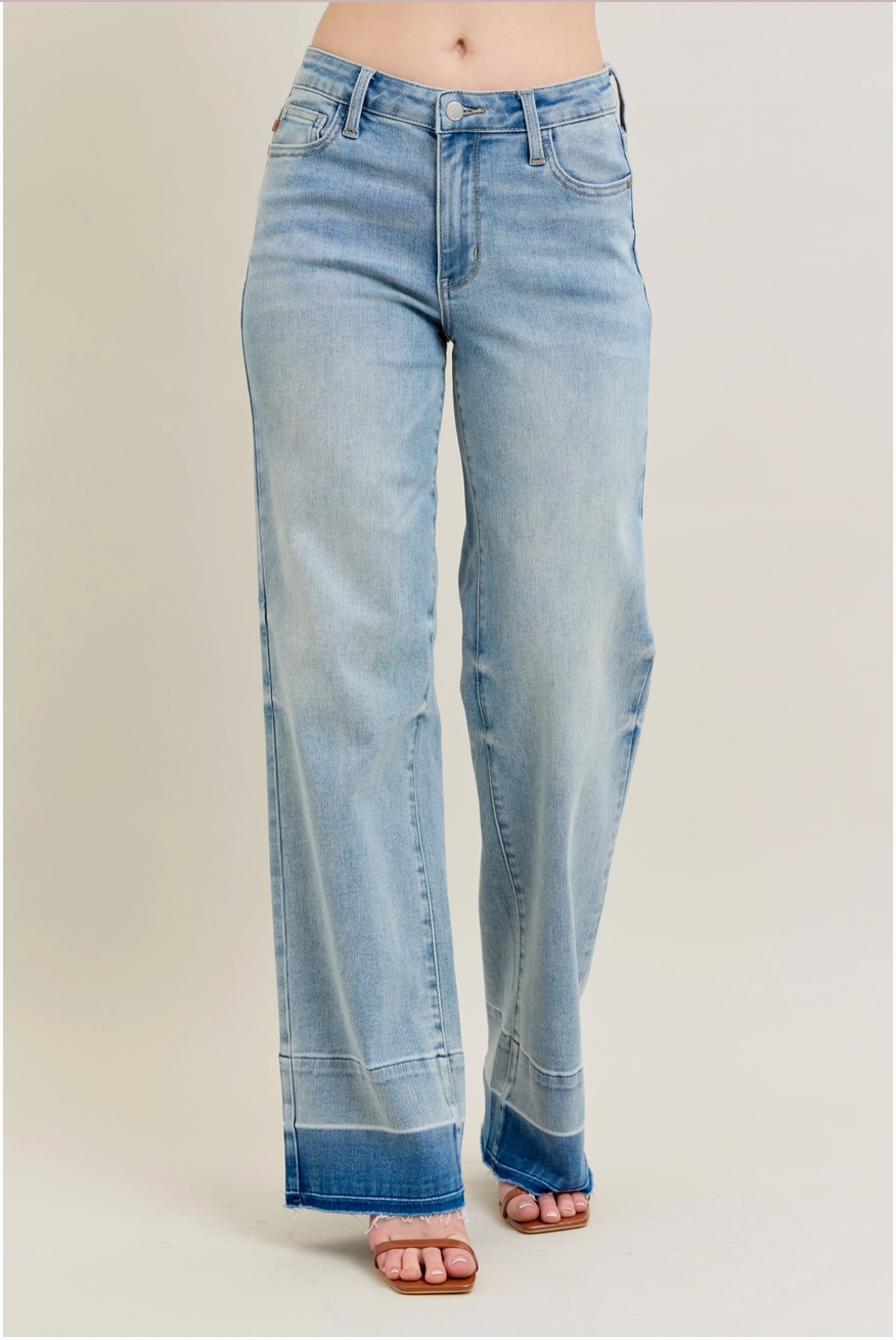 Judy Blue Light Wash Wide Leg Jeans